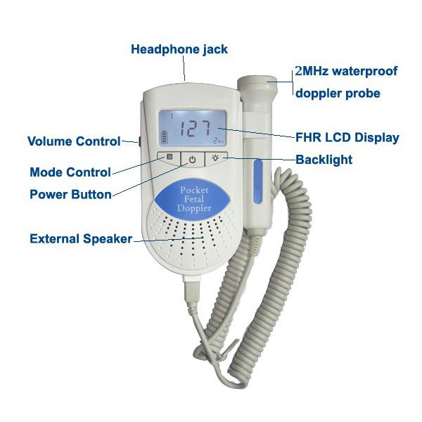 Wasserdichter medizinischer klangtreuer mit Ultraschallton-tragbarer Baby-Herz-Monitor fötaler Doppler